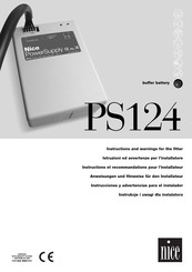 Nice PS124 Instructions Et Recommandations Pour L'installateur