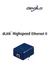 Devolo dLAN Highspeed Ethernet II Mode D'emploi