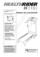 Healthrider H110i Manuel De L'utilisateur