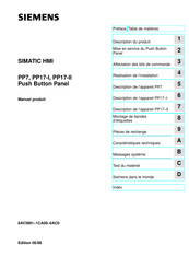 Siemens SIMATIC HMI PP17-I Manuel Produit