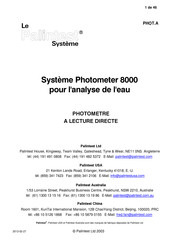 palintest Photometer 8000 Mode D'emploi