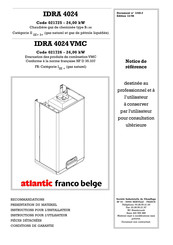 Atlantic franco belge IDRA 4024 VMC Notice De Référence