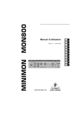 Behringer MINIMO MON800 Manuel D'utilisation