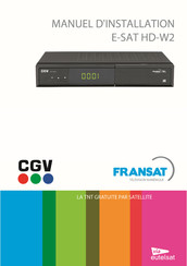 CGV E-SAT HD-W2 Manuel D'installation