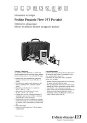Endress+Hauser Proline Prosonic Flow 93T Portable Information Technique