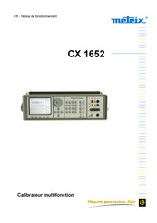 Metrix CX 1652 Notice De Fonctionnement