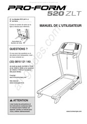 Pro-Form 520 ZLT Manuel De L'utilisateur