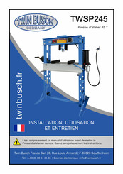 twin busch TWSP245 Notice D'installation, Utilisation Et Entretien