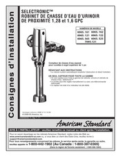 American Standard SELECTRONIC 6065.525 Consignes D'installation