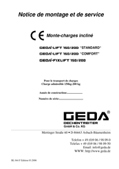 GEDA LIFT 200 STANDARD Notice De Montage Et De Service
