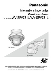 Panasonic WV-SFV781L Informations Importantes