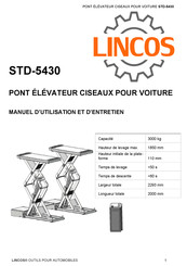 LINCOS STD-5430 Manuel D'utilisation Et D'entretien