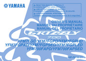 Yamaha Grizzly 700 YFM7FGPHD 2013 Manuel Du Propriétaire