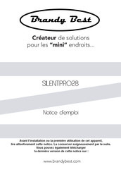 Brandy Best SILENTPRO28 Notice D'emploi