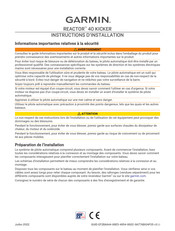 Garmin REACTOR 40 KICKER YAMAHA EFI Instructions D'installation