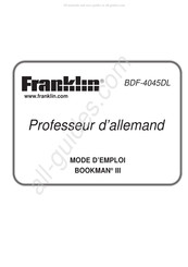 Franklin BOOKMAN III Mode D'emploi