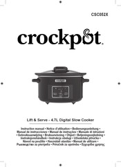 crockpot CSC052X Notice D'utilisation