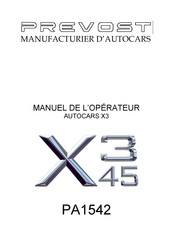 PREVOST AUTOCARS X3 Manuel De L'opérateur