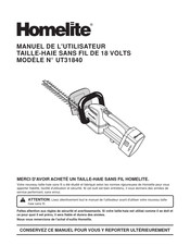 Homelite UT31840 Manuel De L'utilisateur