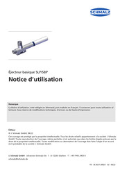 schmalz SBP 15 Notice D'utilisation