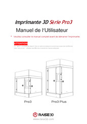 Raise3D Pro3 Plus Manuel De L'utilisateur
