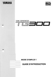 Yamaha TG300 Mode D'emploi