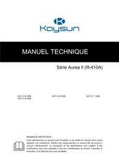 Kaysun Aurea II Série Manuel Technique