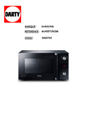Samsung MC455TCRC Série Manuel D'utilisation Et Guide De Cuisson
