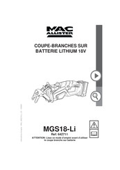 MacAllister MGS18-Li Mode D'emploi