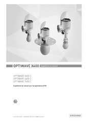 KROHNE OPTIWAVE 400 Série Supplément Au Manuel