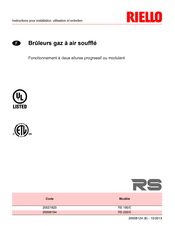 Riello RS 250/E Instructions Pour Installation, Utilisation Et Entretien