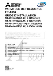 Mitsubishi Electric FR-A800 Guide D'installation