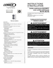 Lennox MCFA024S4-P Serie Instructions D'installation