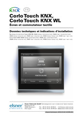 elsner elektronik Corlo Touch KNX Données Techniques Et Indications D'installation