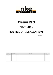 NKE WATTECO IN'O 50-70-016 Notice D'installation