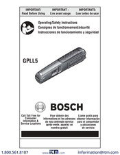 Bosch GPLL5 Consignes De Fonctionnement/Sécurité