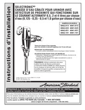 American Standard SELECTRONIC 6061.051 Instructions D'installation