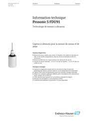 Endress+Hauser Prosonic S FDU91 Information Technique