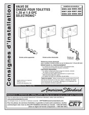 American Standard SELECTRONIC 6068.32 Serie Consignes D'installation