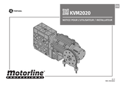 Motorline professional KVM2020 Notice Pour L'utilisateur/Installateur