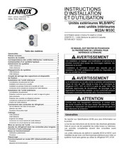 Lennox MPC009S4S-P Série Instructions D'installation Et D'utilisation