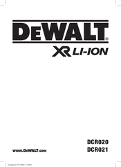 DeWalt XR LI-ION DCR020 Traduction De La Notice D'instructions Originale