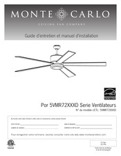 Monte Carlo Fan Company 5VMR72 Serie Guide D'entretien Et Manuel D'installation