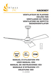 KLASS Fan HACKNEY Manuel D'utilisation