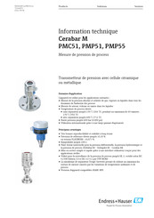 Endress+Hauser Cerabar M PMC51 Mode D'emploi