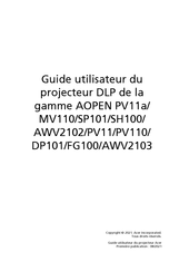 Acer AOPEN PV110 Guide Utilisateur