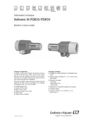 Endress+Hauser Soliwave M FDR50 Information Technique
