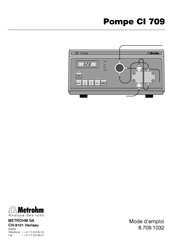 Metrohm CI 709 Mode D'emploi