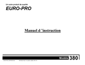 Euro-Pro 380 Manuel D'instruction