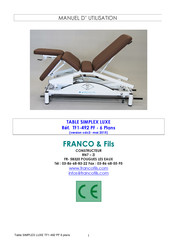 FRANCO & Fils TF1-492 PF Manuel D'utilisation